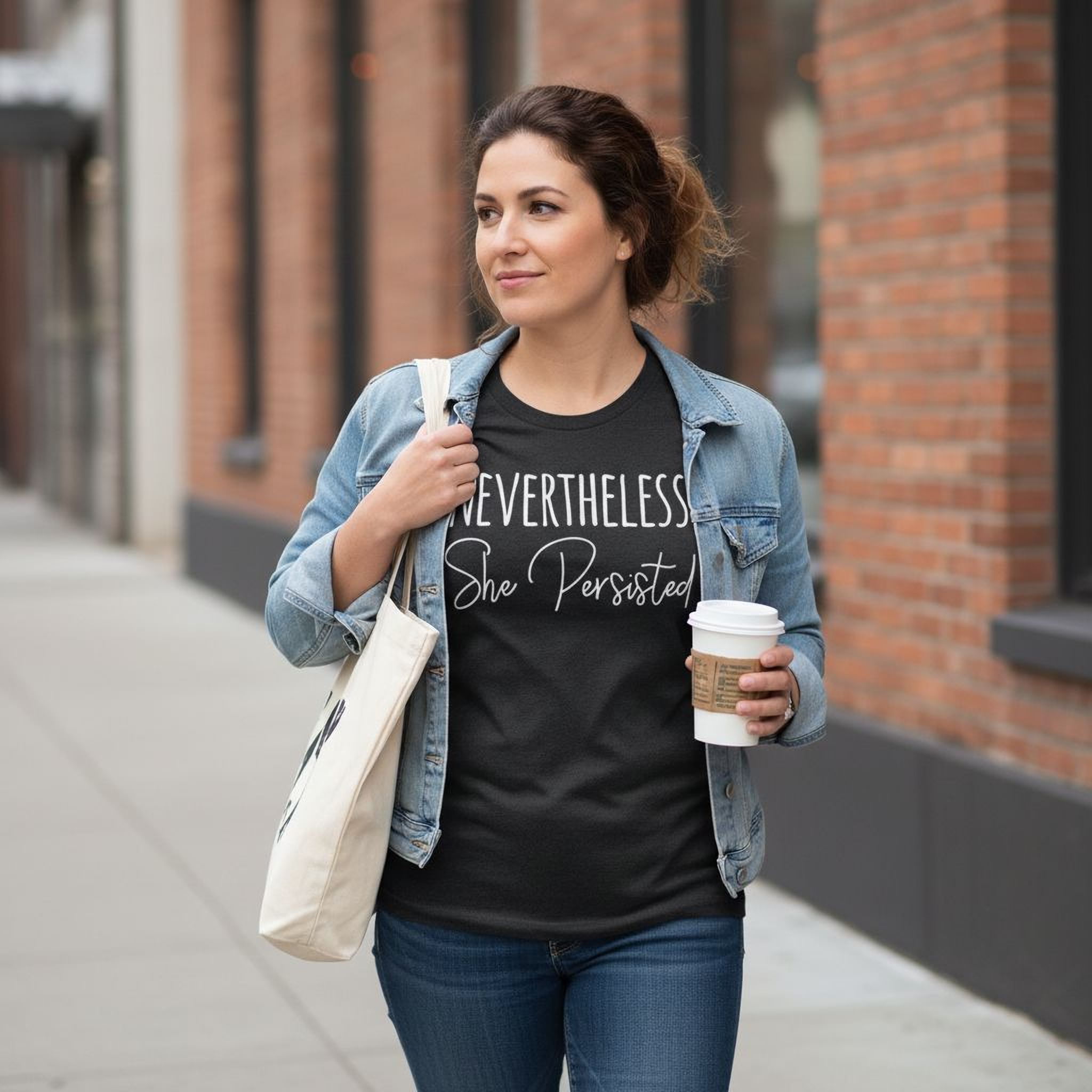Nevertheless She Persisted Shirt - Women's Graphic Tee With Trendy Black Design