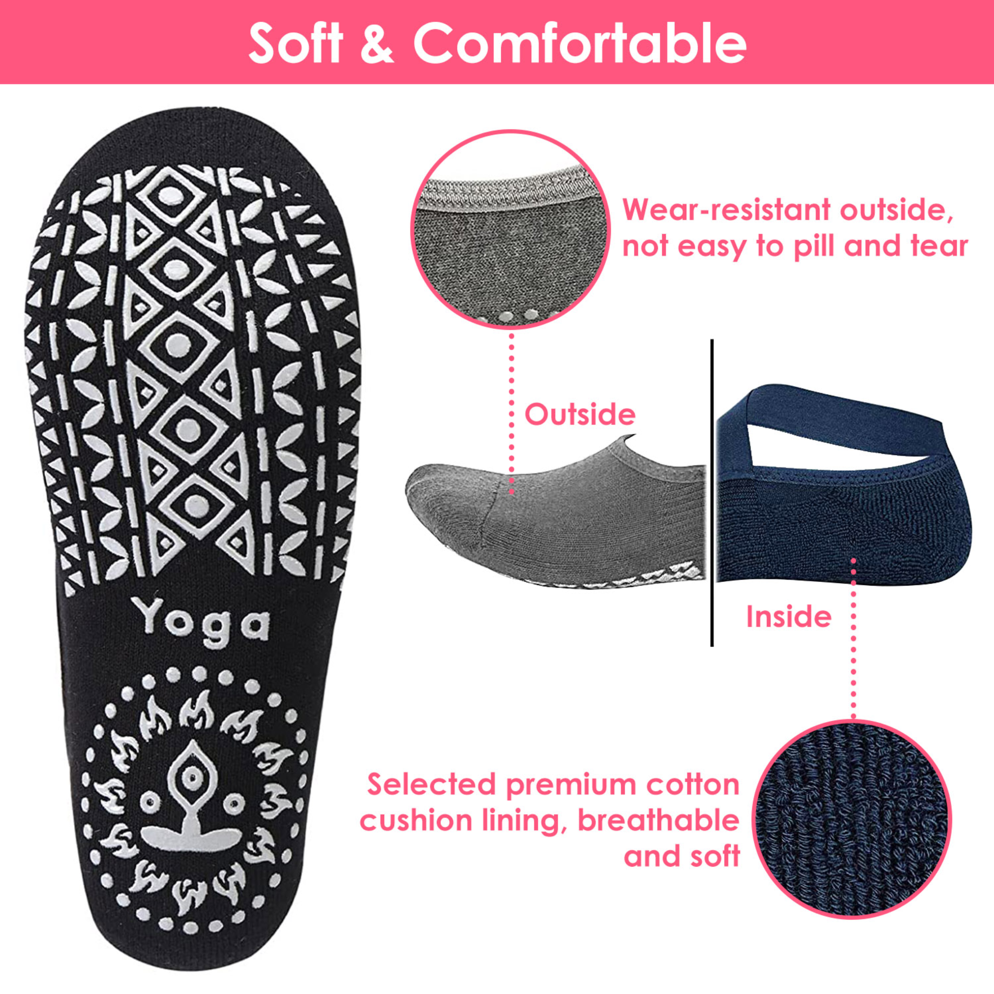 GBruno 6 Packs Women Yoga Socks