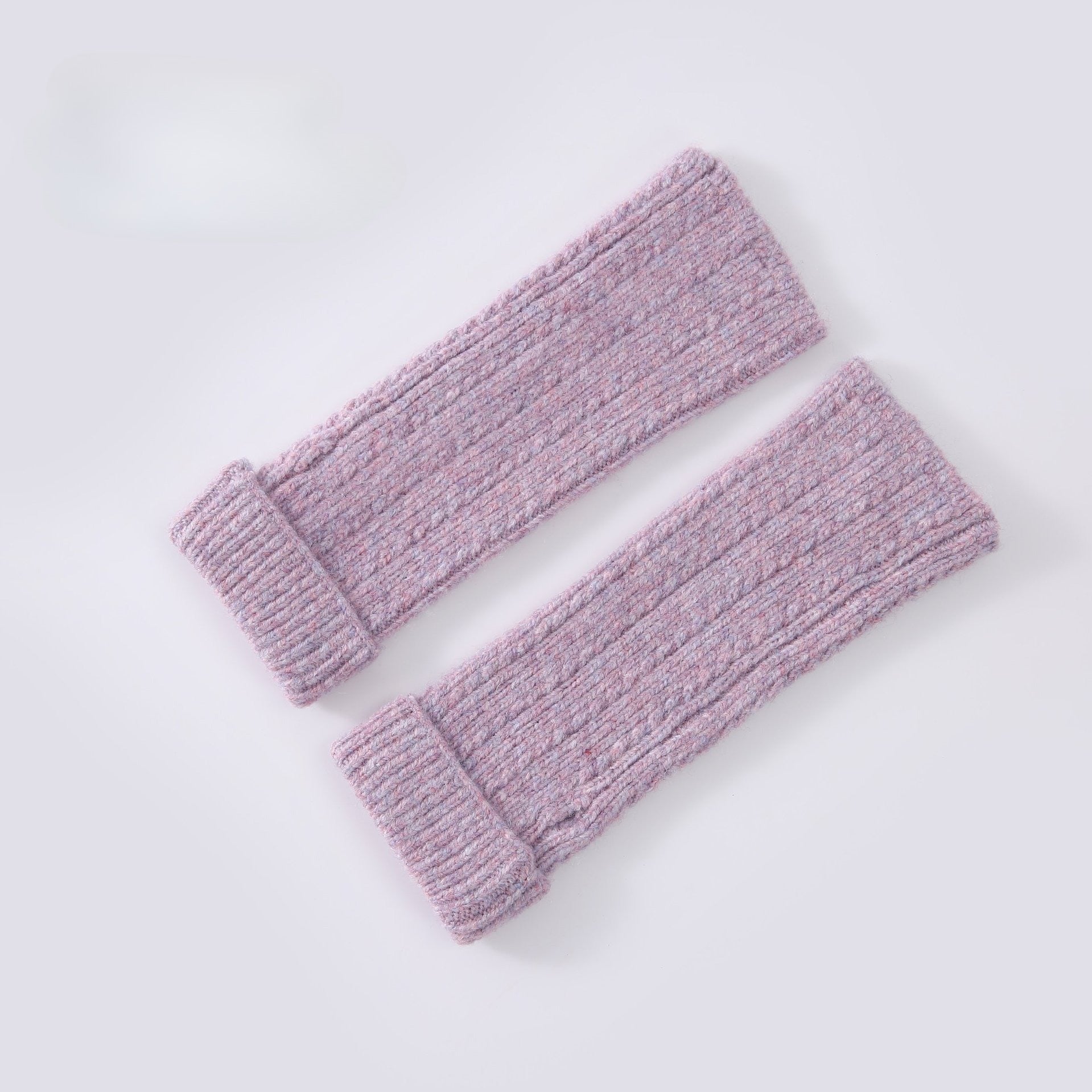 Knitted Fingerless Wool-blend Thermal Knit Gloves