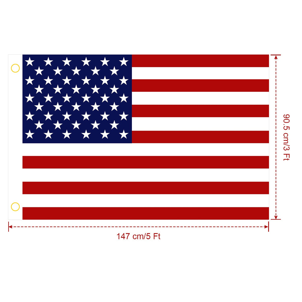 4 Pcs 3 x 5 Ft American US Flags Vivid Color and UV Fade Resistant Canvas Header Double Stitched with Brass Grommets for Indoor Outdoor