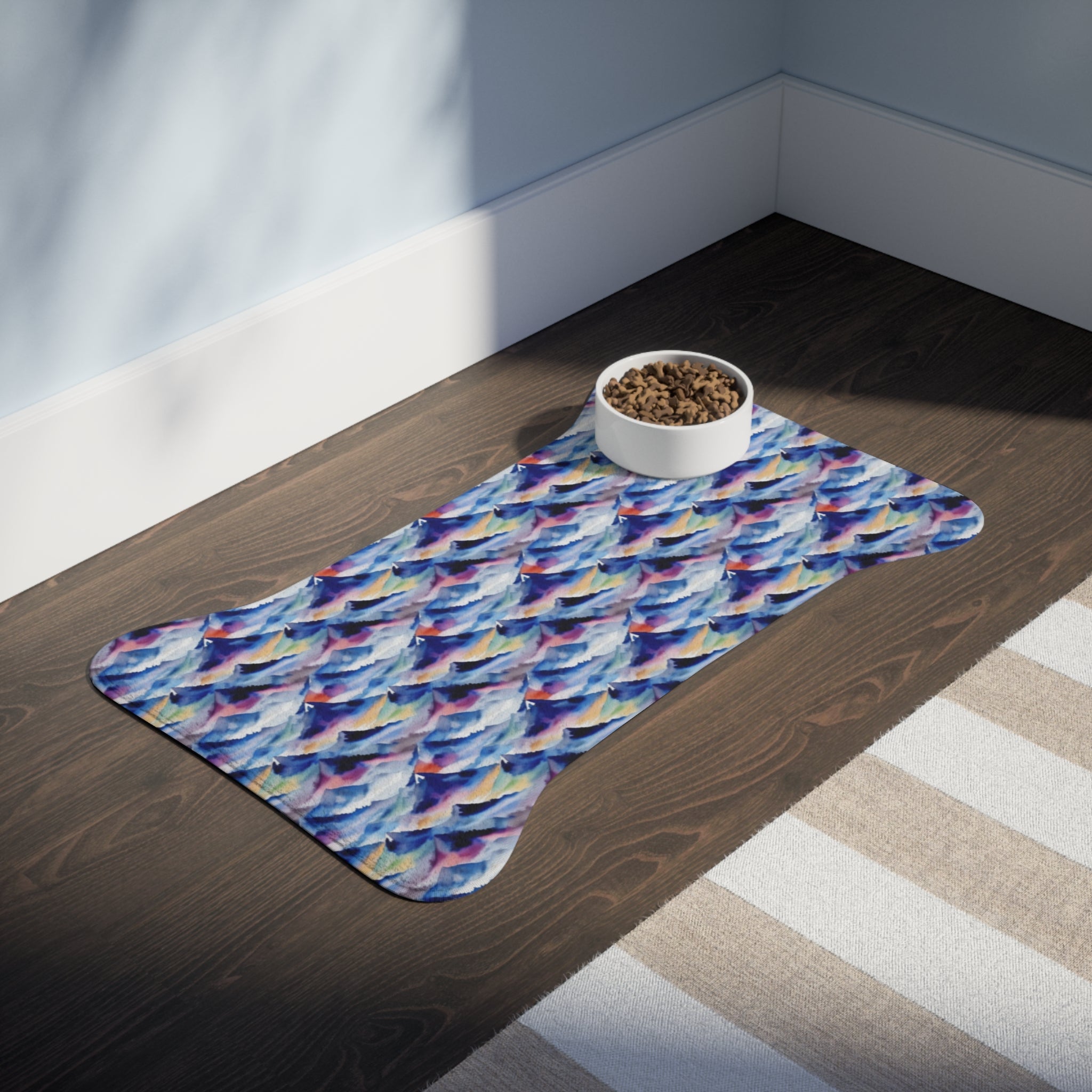 Endless Watercolor Mountain Waves - Pet Feeding Mat Pet Ze