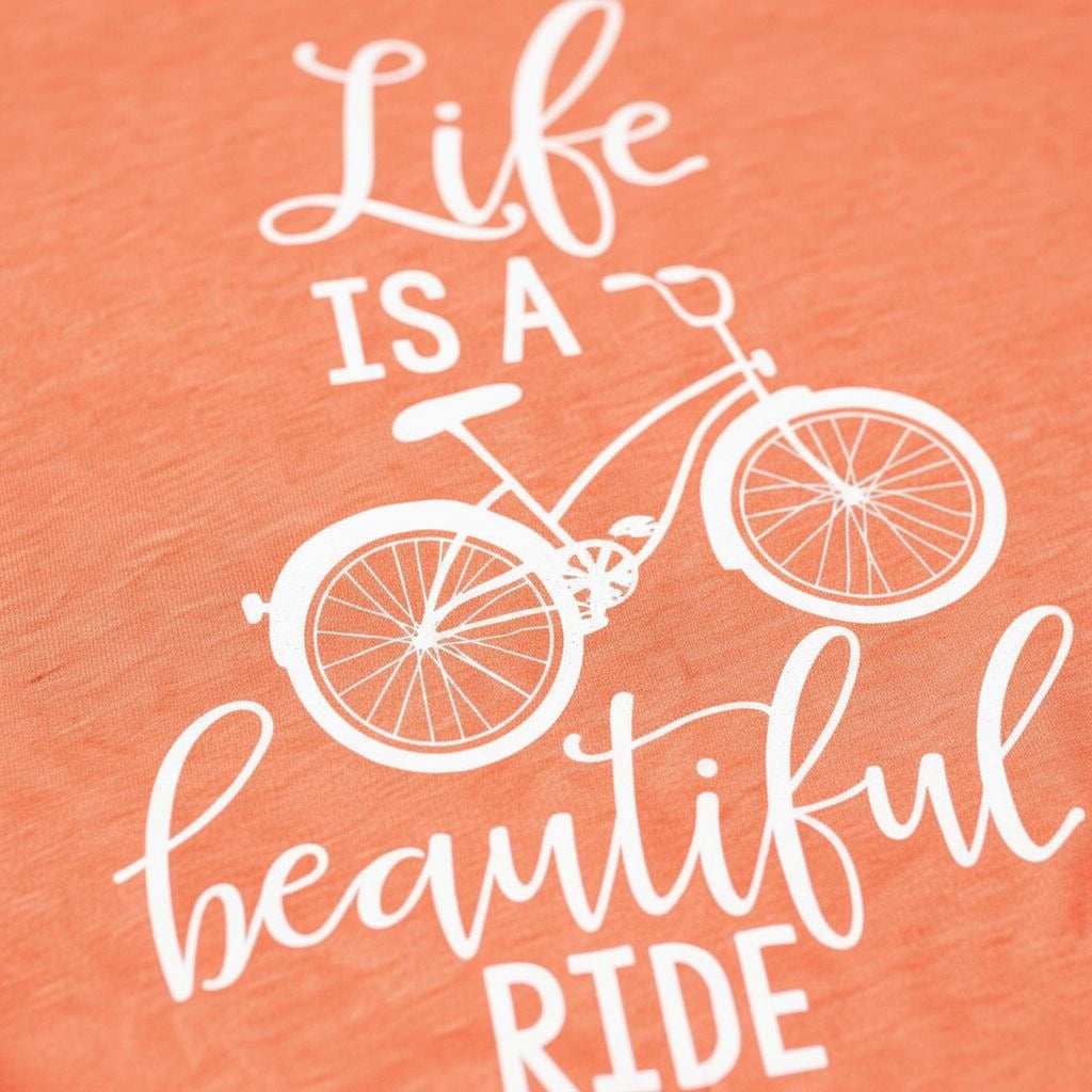 Bicycle Tshirt - Life is Beautiful Ride Quote - Graphic Tee Bicycle Gift