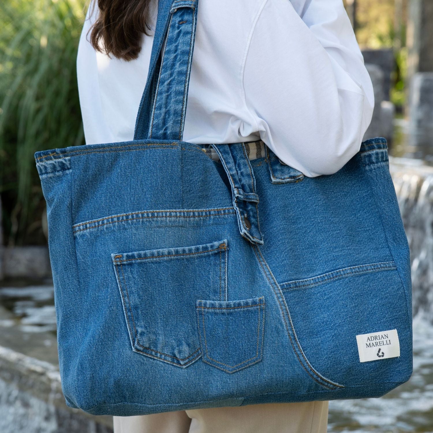 Brooklyn Heritage Tote / Recycled Denim Blue