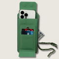 Leather Green Crossbody Bag Phone Wallet - Columbus