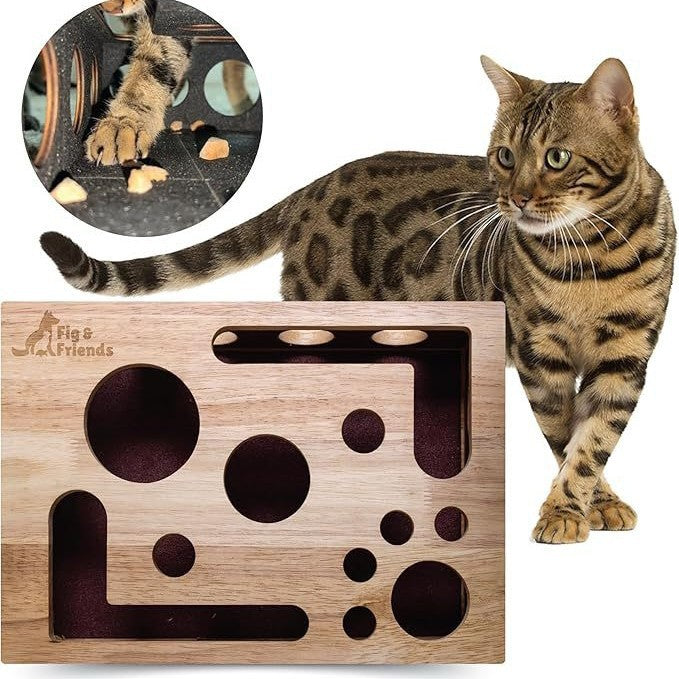 Solid Wood Maze Cat Toy Square Cat Self-hi