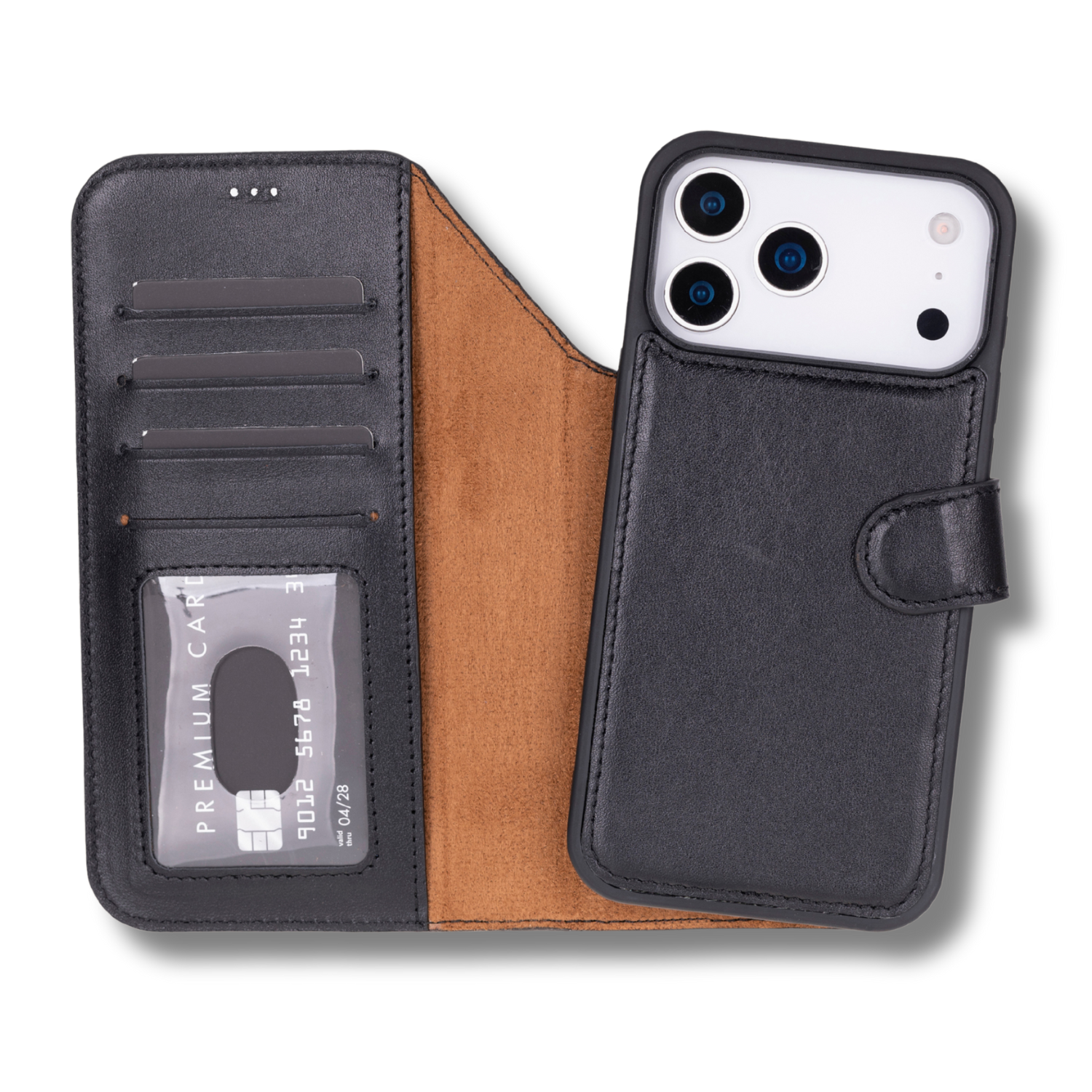 Leather iPhone 18 Pro Wallet Case – Black - Austin