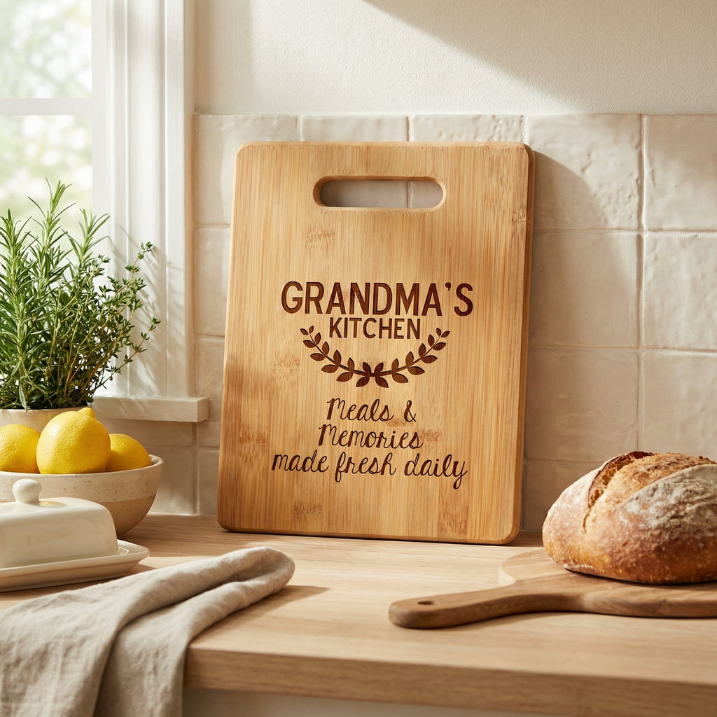 Grandma's Kitchen Cutting Board - Personalized Mother's Day Gift for Her, Mom, Nana, Grandmother