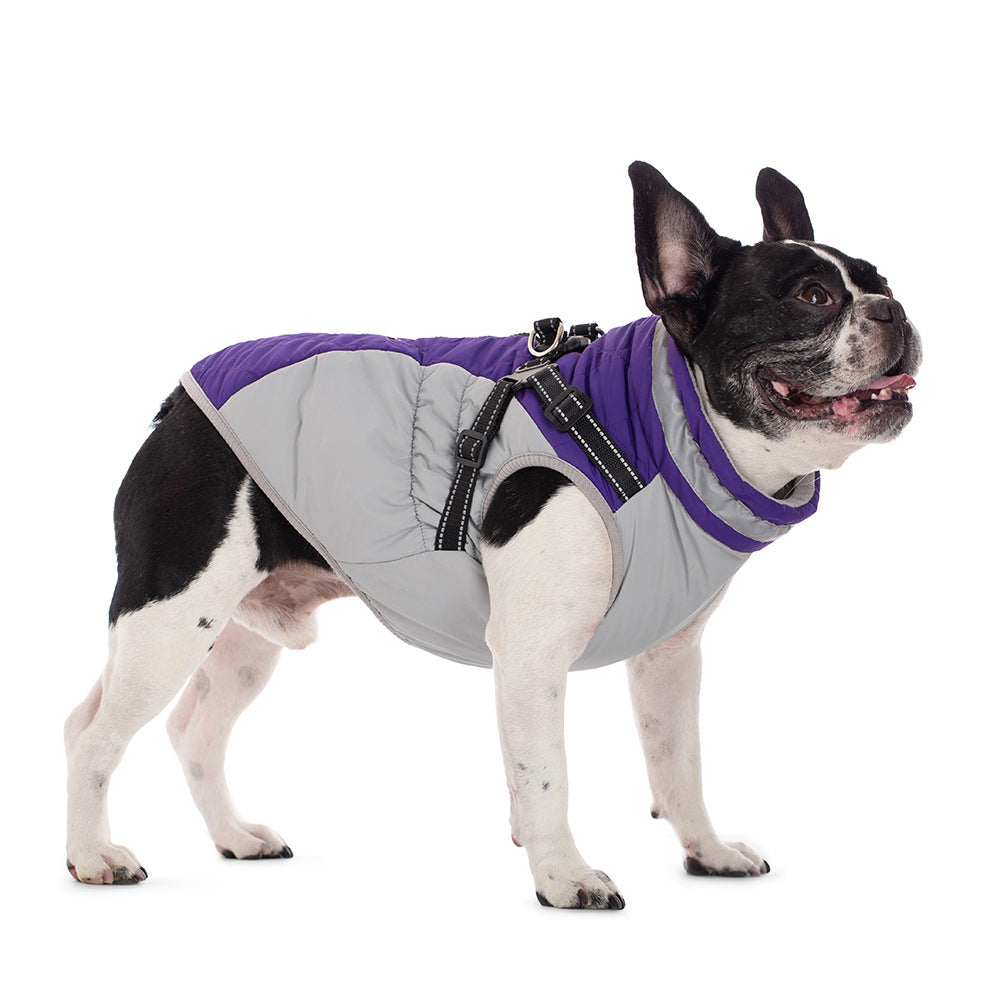 Dog AutumnWinter Fleece-Lined, Warm, And Waterproof Zip-Up Jacket