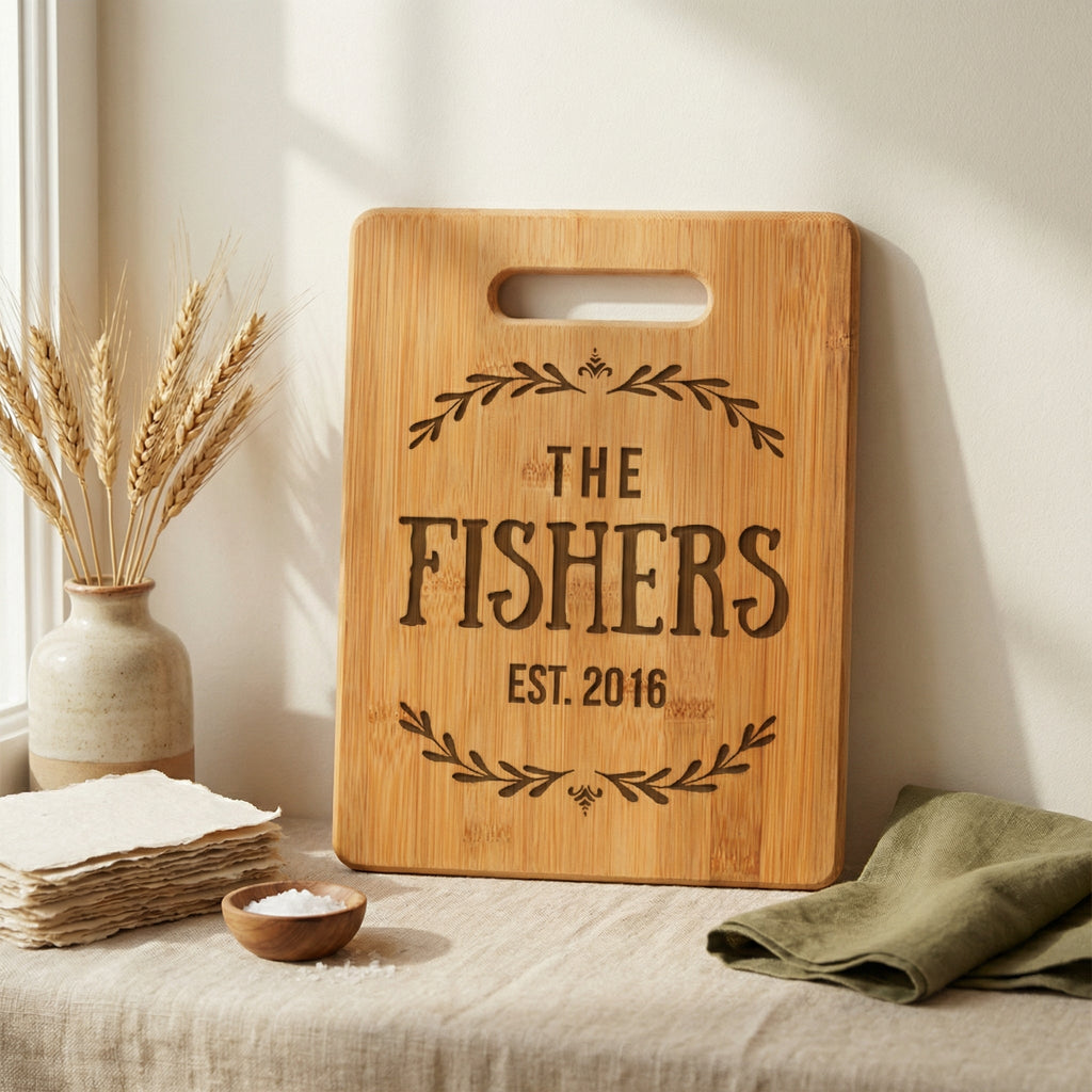 Personalized Wedding Gift Cutting Board - Custom Cutting Board for Bride & Groom
