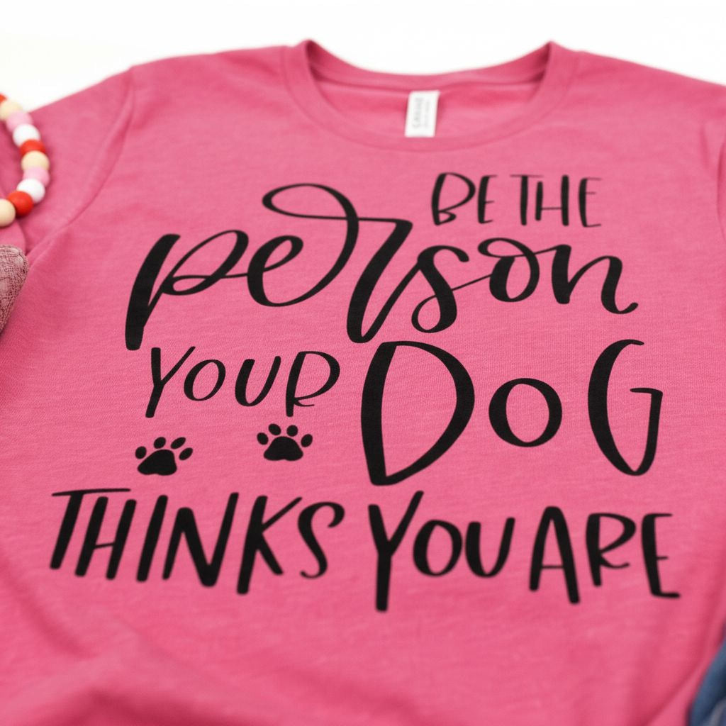 Dog Tshirt Be the person your dog thinks you are Bella Canvas Graphic Tee, Funny Dog shirts for women
