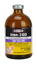 Durvet Iron-200 Injectable Piglet Anemia Prevention Treatment 100mL
