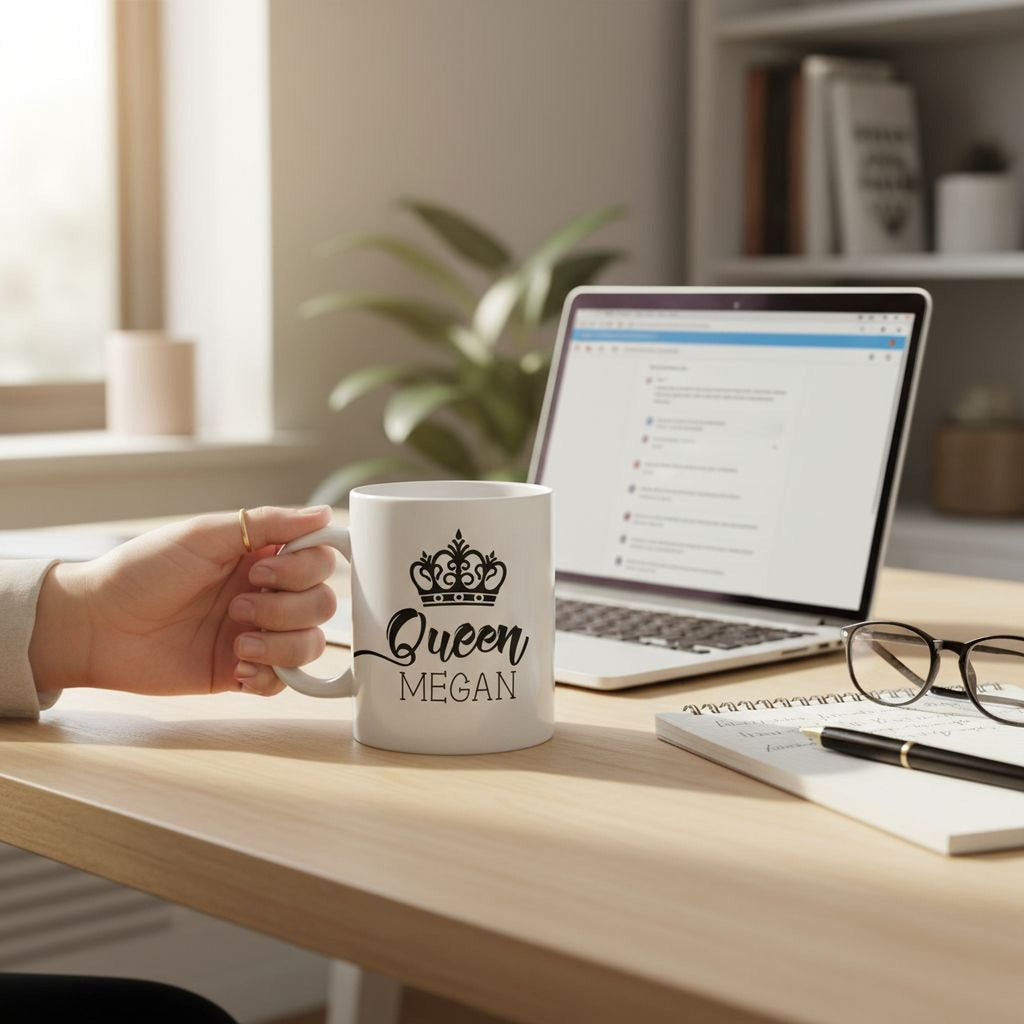 Personalized Coffee Mug for Women - Personalized Crown Coffee Mug for Her - Custom Queen Coffee Mug - Fairy Tale Gifts