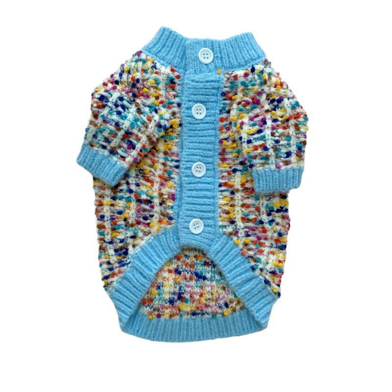 Pet Dog Color-Block Cardigan Sweater
