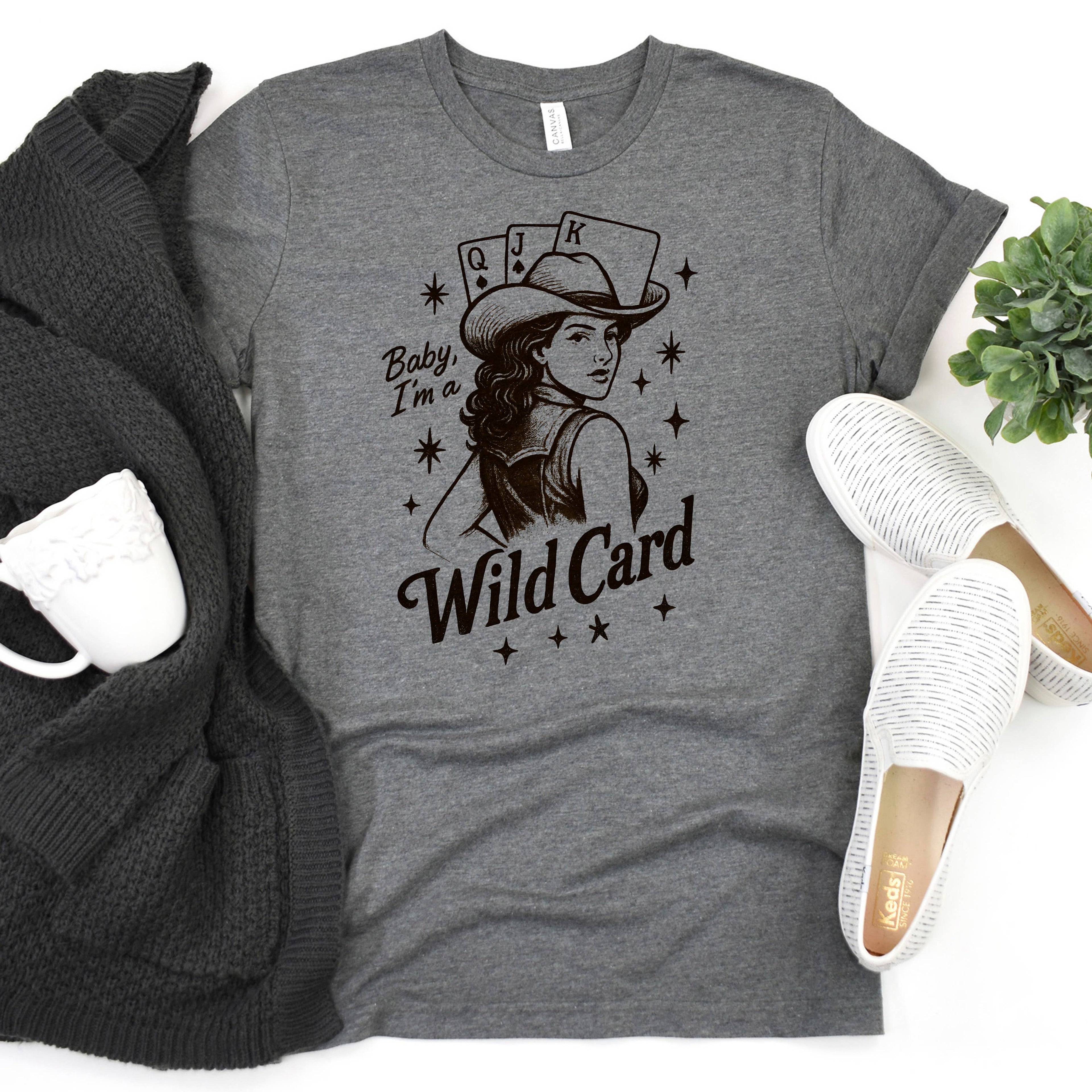 Baby, I'm a Wild Card Graphic Tee | Retro Western Cowgirl