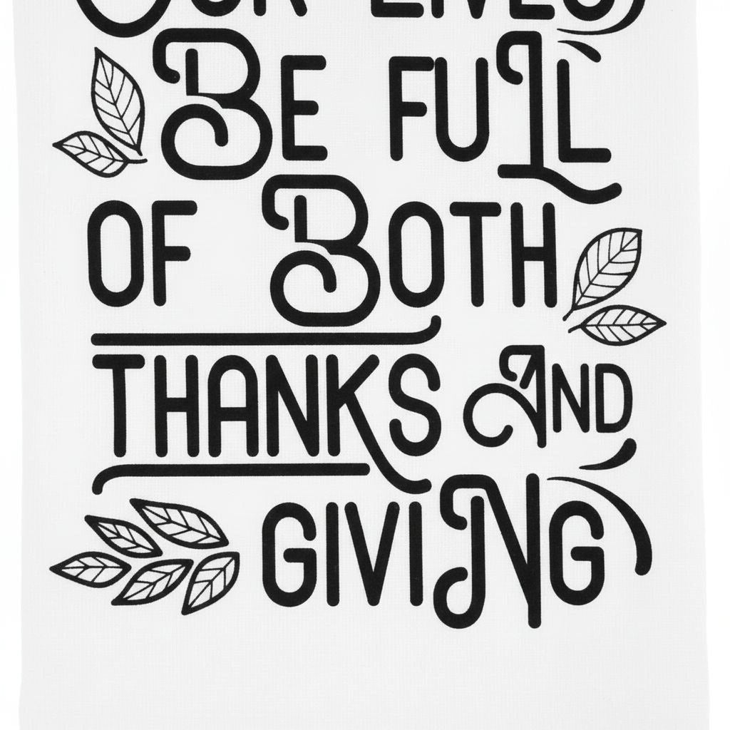 Thanksgiving Kitchen Towel, Hostess Gift, Housewarming Gift, Thanksgiving Kitchen Decor, Thankful Tea Towel, Fall Flour Sack Towel
