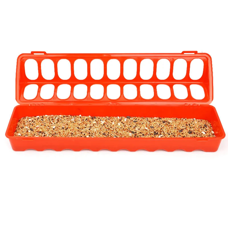 Little Giant 20" Plastic Flip-Top Poultry Ground Feeder, Red Chickens Birds 2-Pack