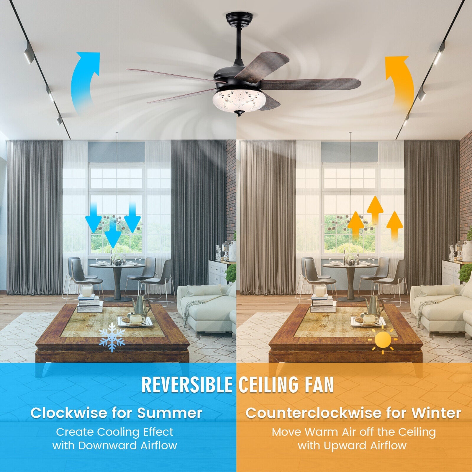 52 Inches Ceiling Fan with Remote Control