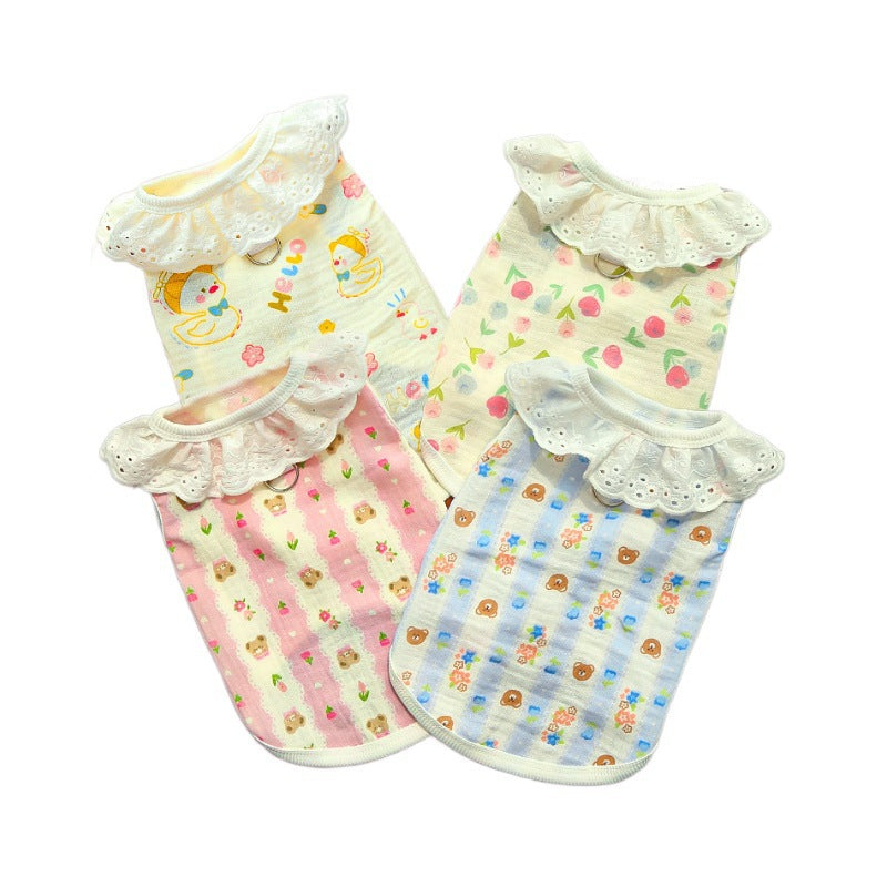 Pets All-cotton Yarn Breathable Thin Large Dog Cat