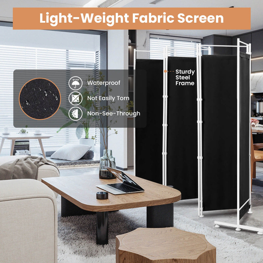 6-Panel Room Divider Folding Privacy Screen