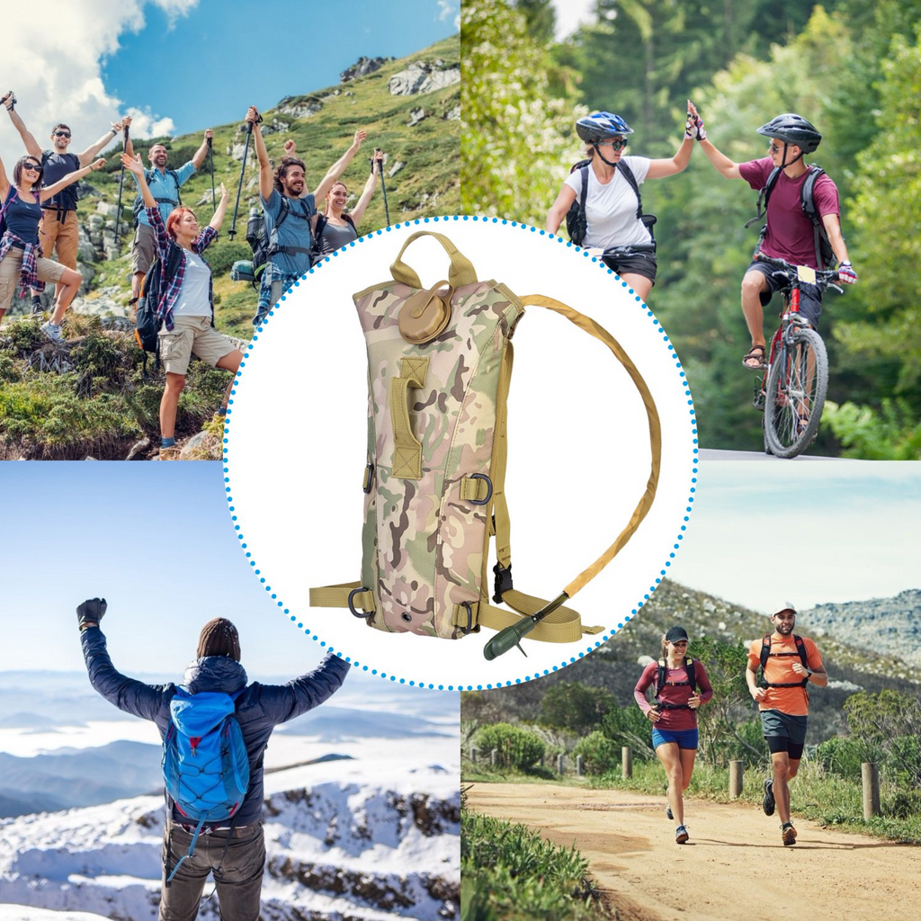 Tactical Hydration Pack 3L Water Bladder Adjustable Water Drink Backpack for Hiking Cycling Climbing Running