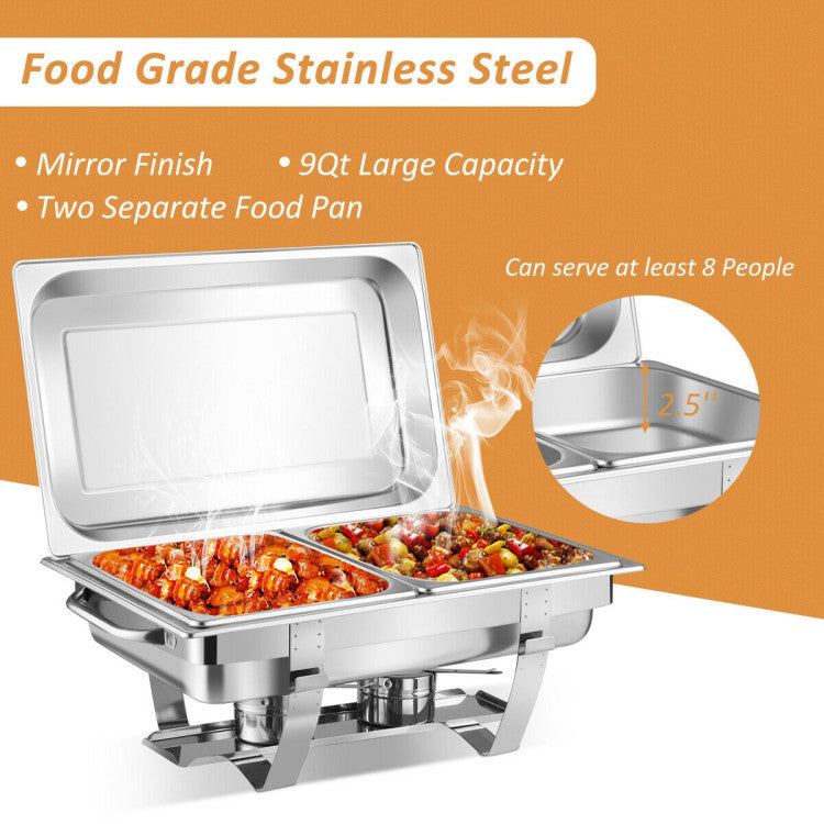 2 Packs Stainless Steel Chafing Dish