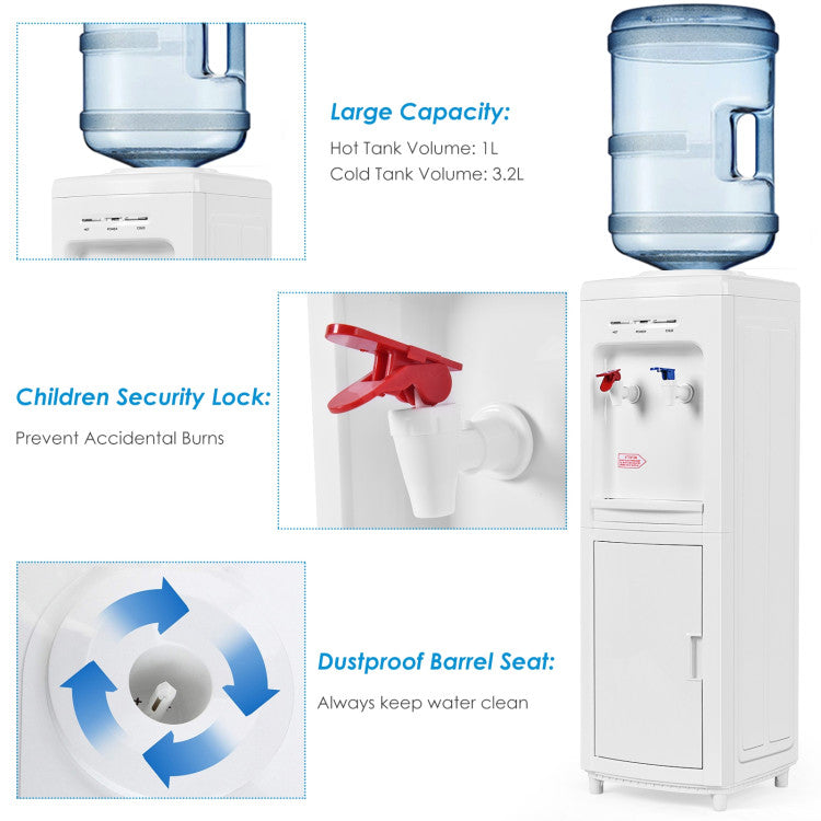 5-Gallon Hot & Cold Water Cooler with Child Safety Lock