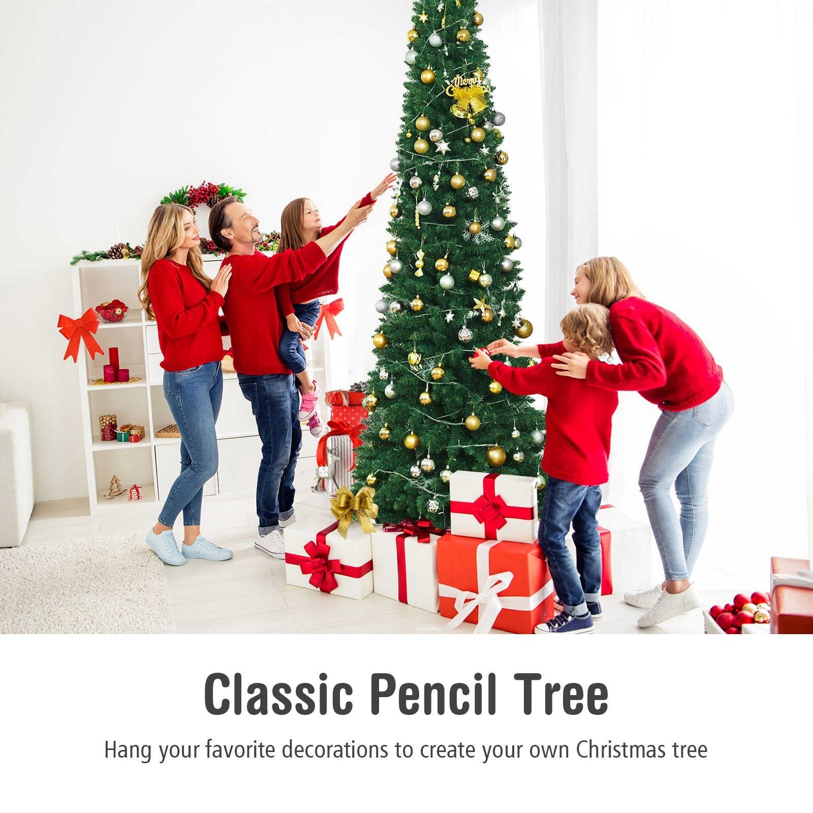 PVC Artificial Slim Pencil Christmas Tree