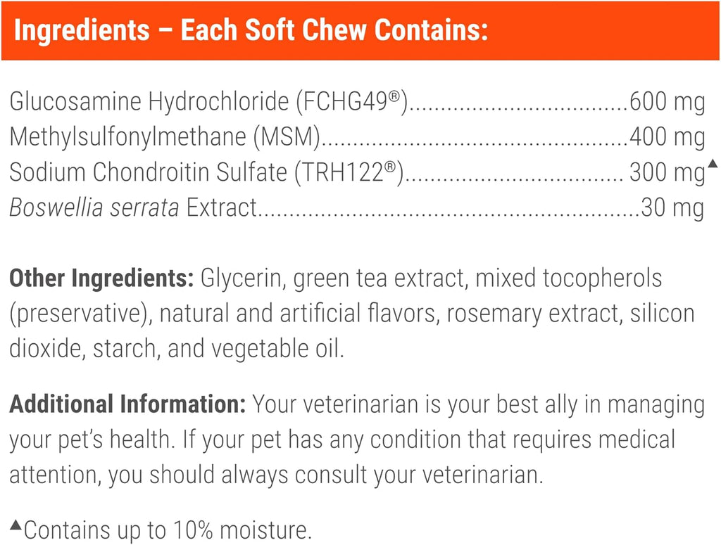 Dog Nutramax Cosequin Ds Plus Msm Professional Line Soft Chews 60ct Joint Support