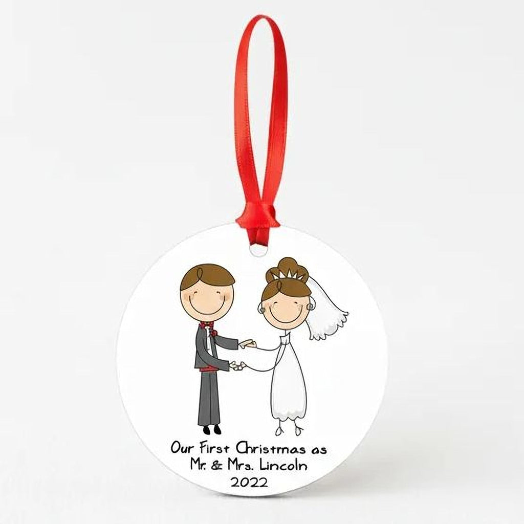 Personalized Wedding Ornament - Custom Wedding Keepsake | Newlywed Christmas Gift