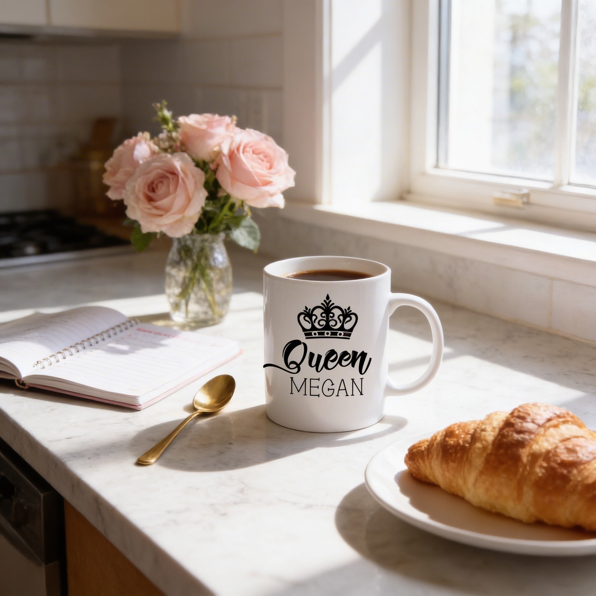 Personalized Coffee Mug for Women - Personalized Crown Coffee Mug for Her - Custom Queen Coffee Mug - Fairy Tale Gifts