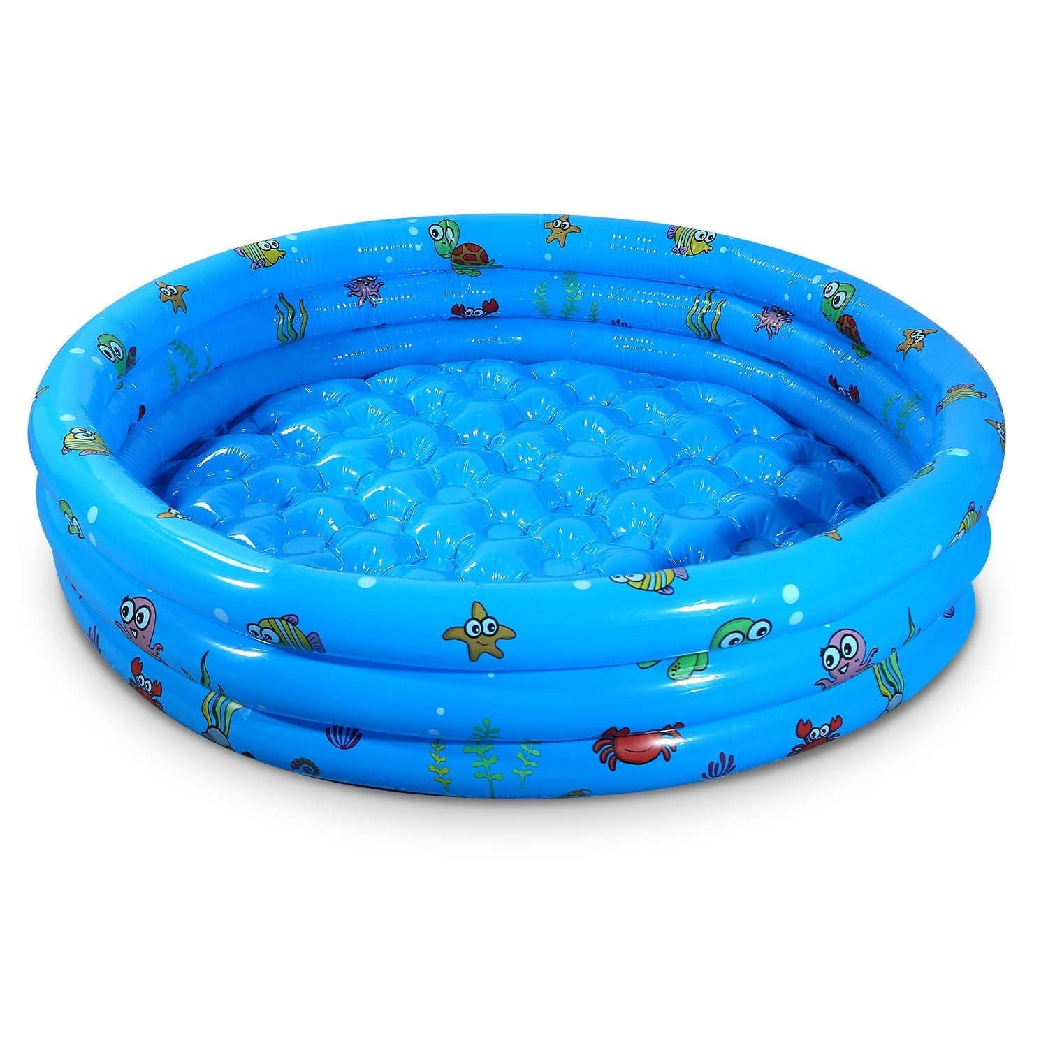51x13Ó Inflatable Swimming Pool Blow Up Family Pool For 3 Kids Foldable Swim Ball Pool Center w/ 4 Valves Bottom Water Drain Plug For Indoor Backyard