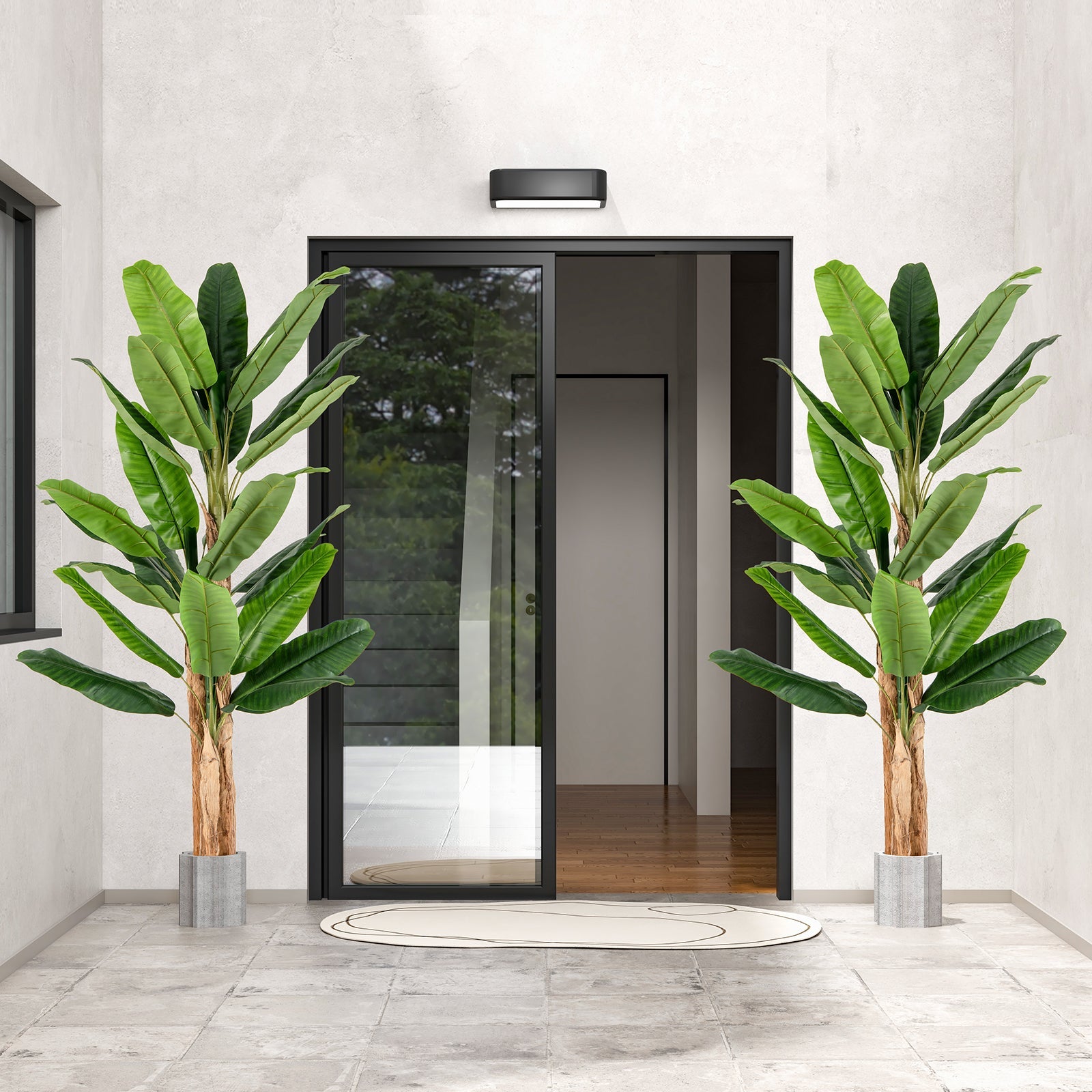 5.5/6.5 Feet Tall Artificial Banana Tree with 10/27 Large Leaves