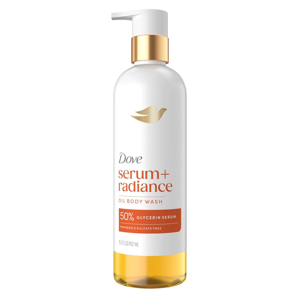 Dove Jojoba oil & Monoi Flower Oil Body Wash Serum + Radiance For Women for Hydrated & Repaired Skin 15.3 fl oz