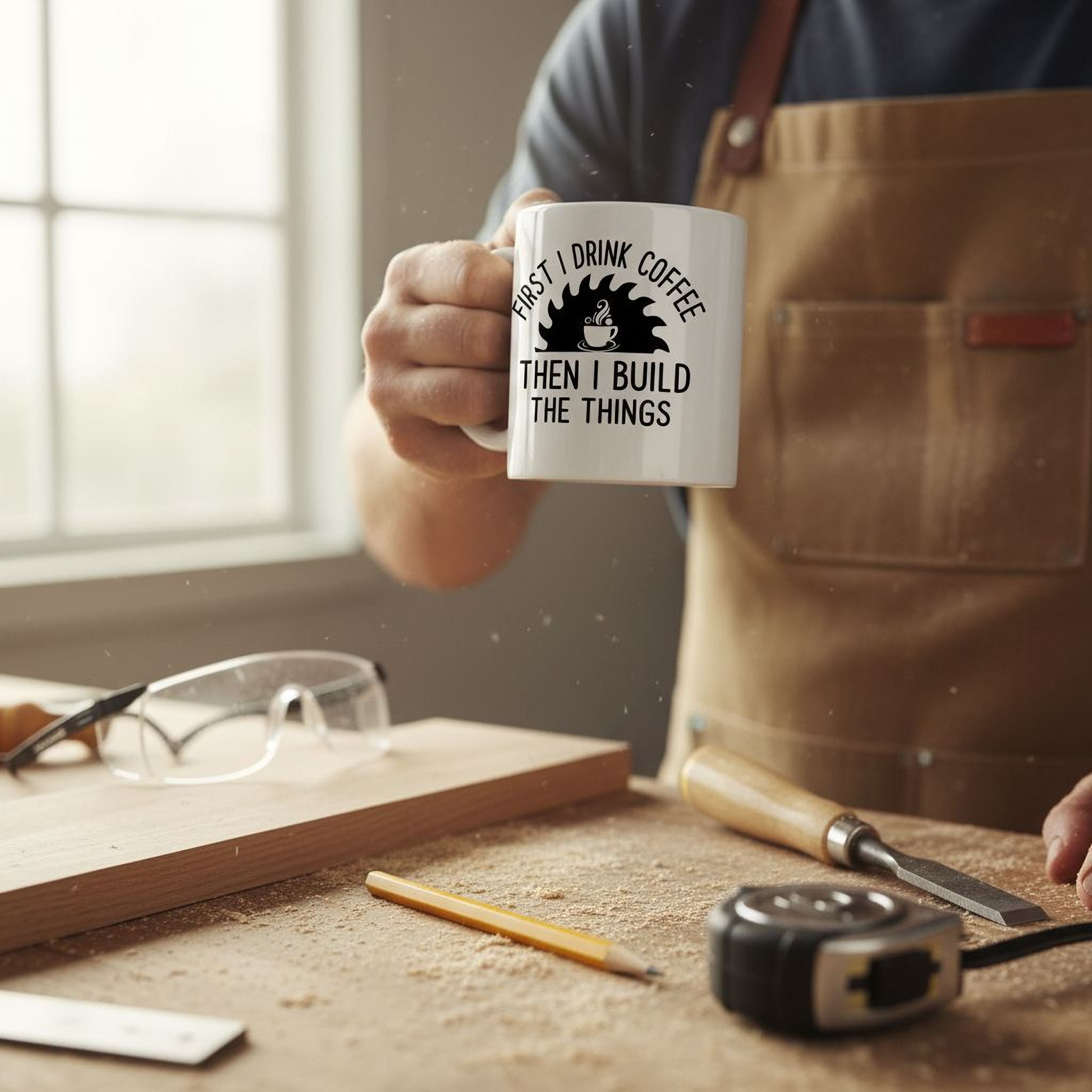 Carpenter Coffee Mug – Builder Gift Idea | Woodworker Gift | Dishwasher Safe Ceramic Mug