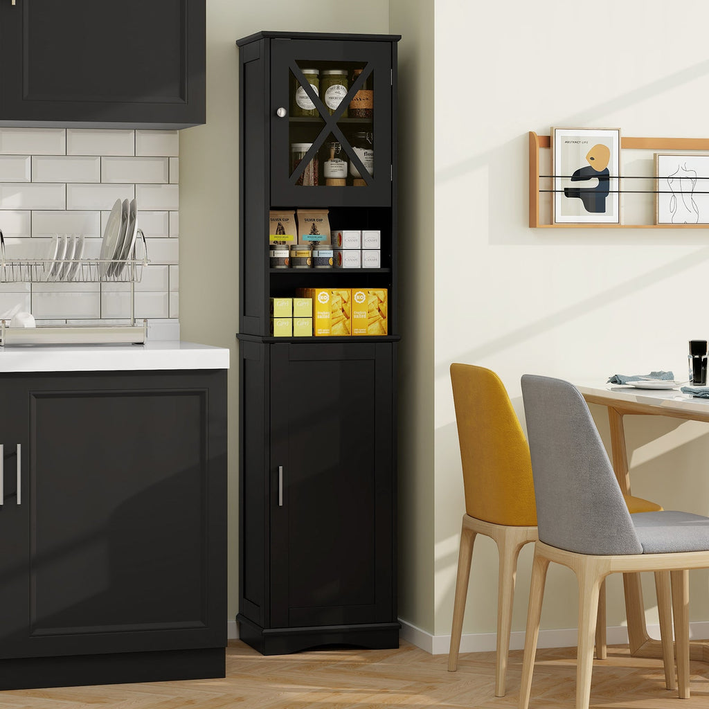 67 Inch Tall Bathroom Cabinet Freestanding Storage Cabinet with 5 Adjustable Shelves