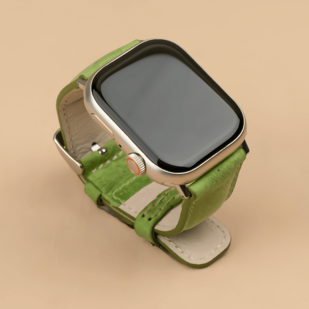 Apple Watch Sheen Green Leather Strap - Boston