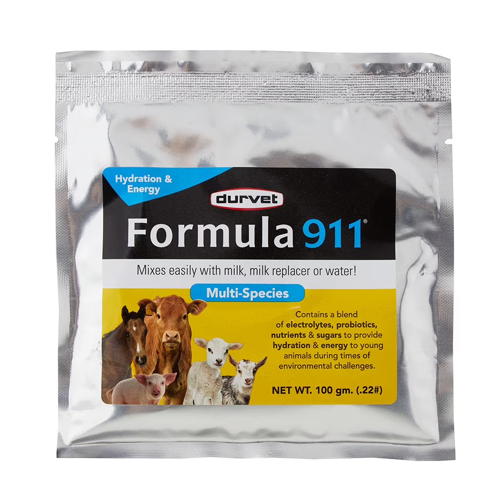 Lamb Livestock Durvet Formula 911 Electrolyte & Probiotic Support Baby Animals 4 Oz.