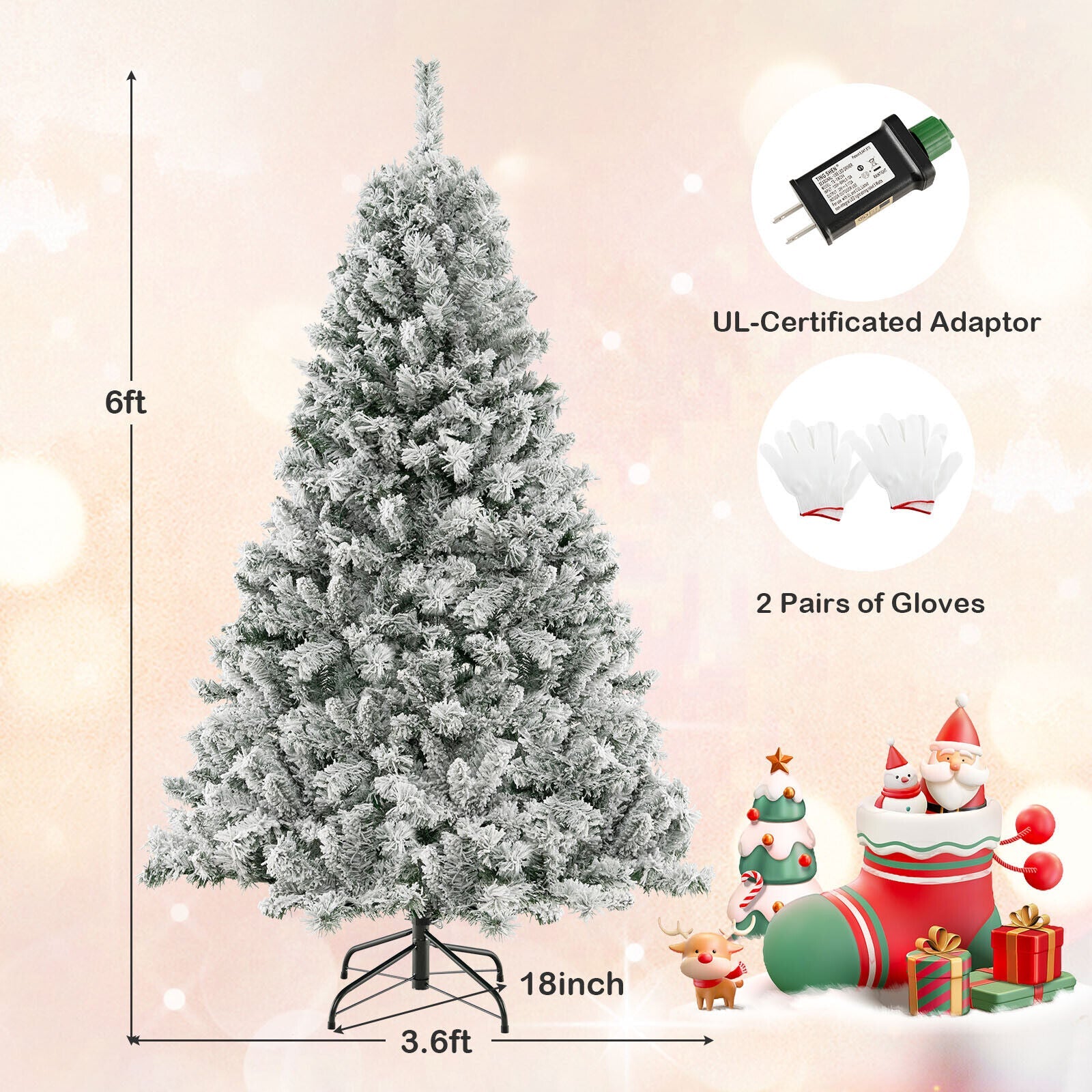 6/7/8 Feet Artificial Xmas Tree 3-Minute Quick Shape