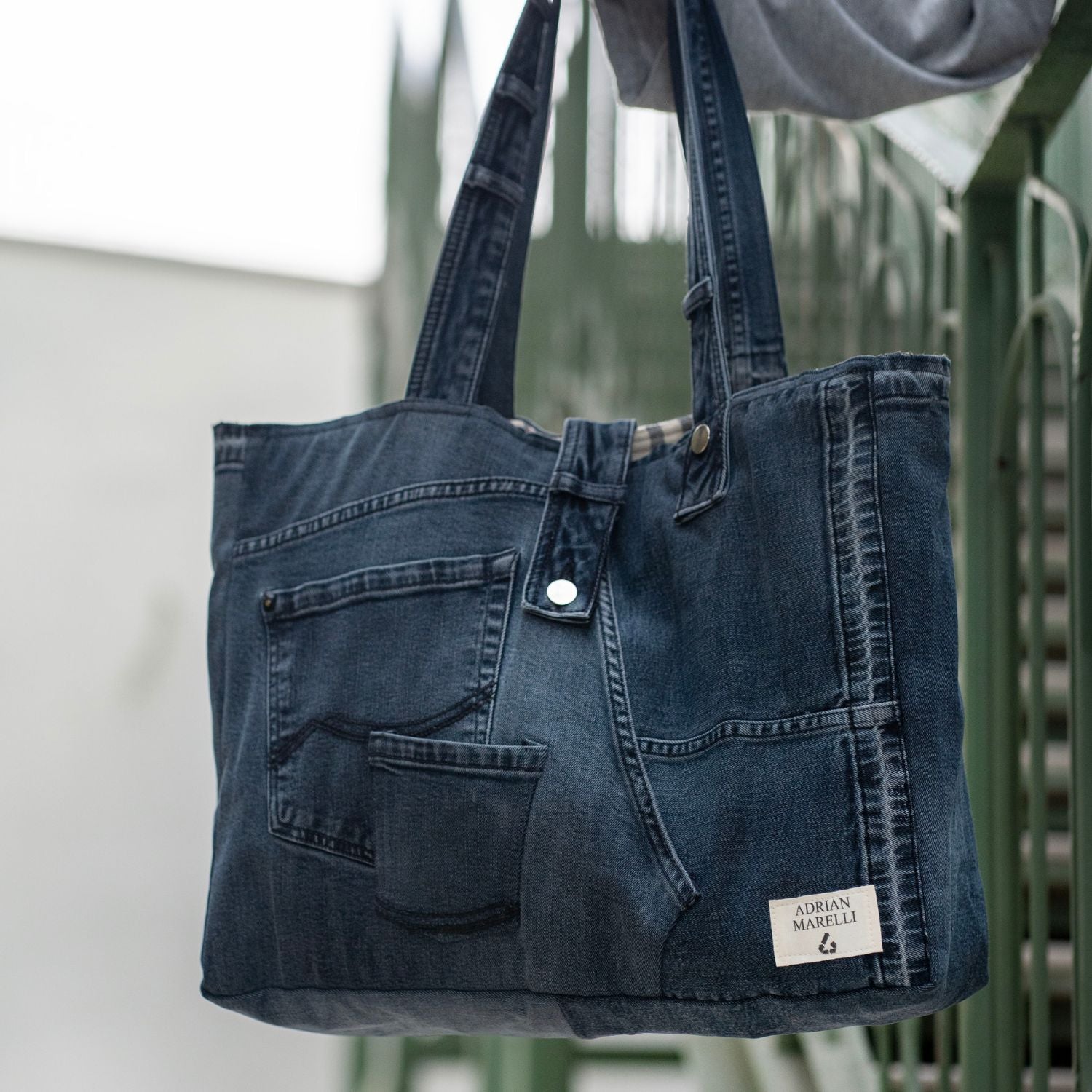 Brooklyn Heritage Tote / Recycled Denim Black