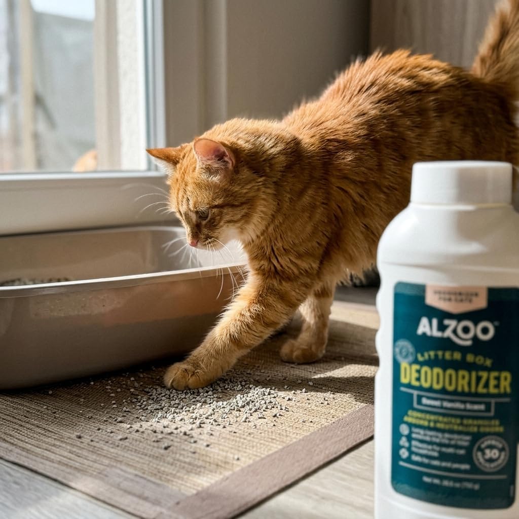 Alzoo Cat Litter Deodorizer Fragrant Sweet Vanilla Granules 26.6 oz.