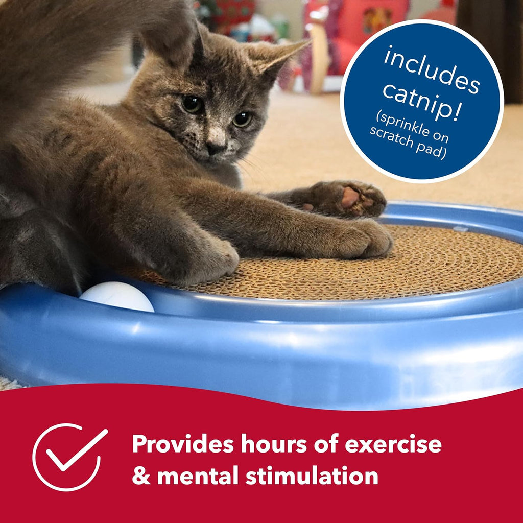 Bergan Turbo Scratcher Cat Toy 16" Interactive Track Ball Scratcher with Catnip