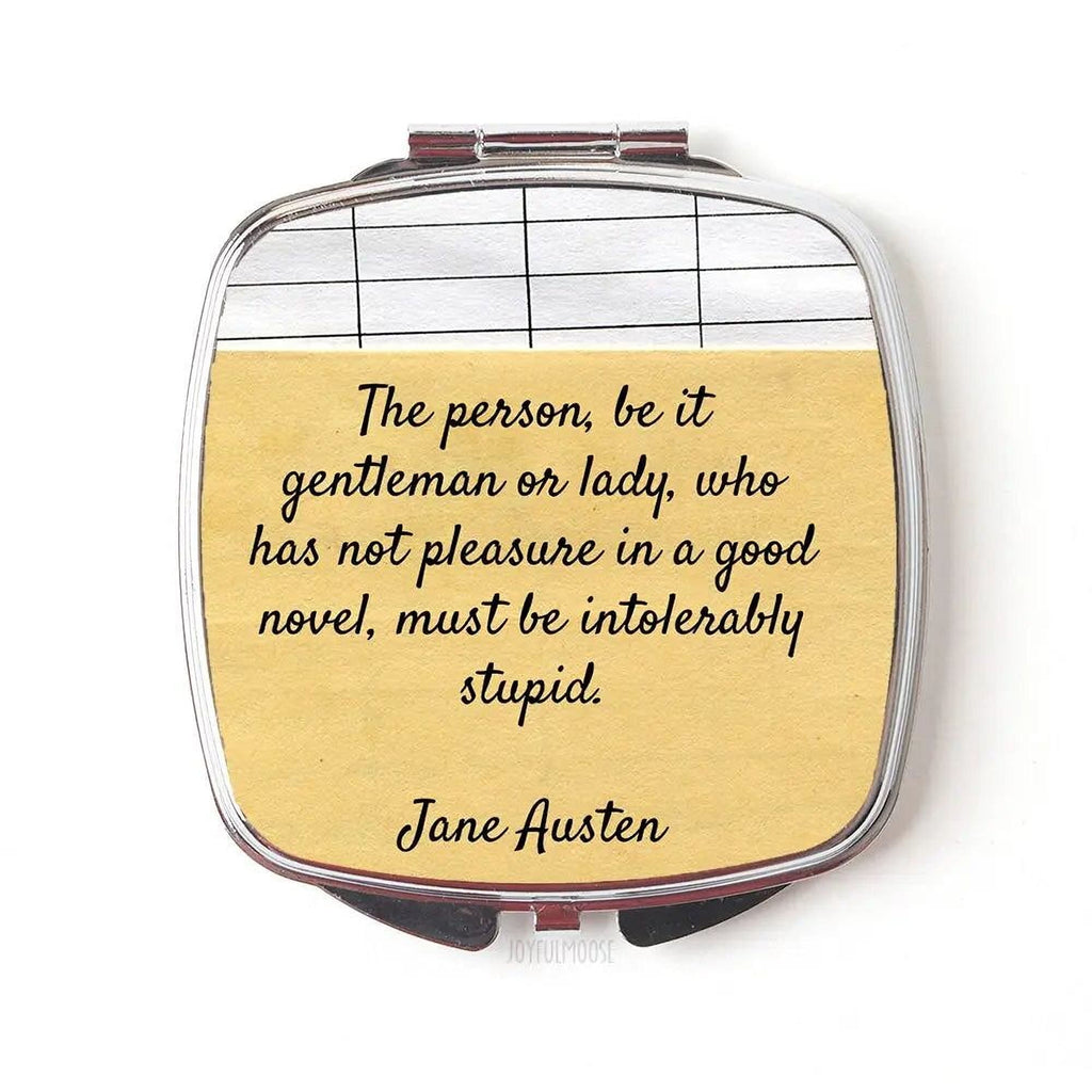 Jane Austen Compact Mirror - Jane Austen Gift - Jane Austen Quote Compact Mirror, literary gift for reader