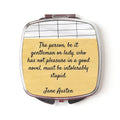 Jane Austen Compact Mirror - Jane Austen Gift - Jane Austen Quote Compact Mirror, literary gift for reader