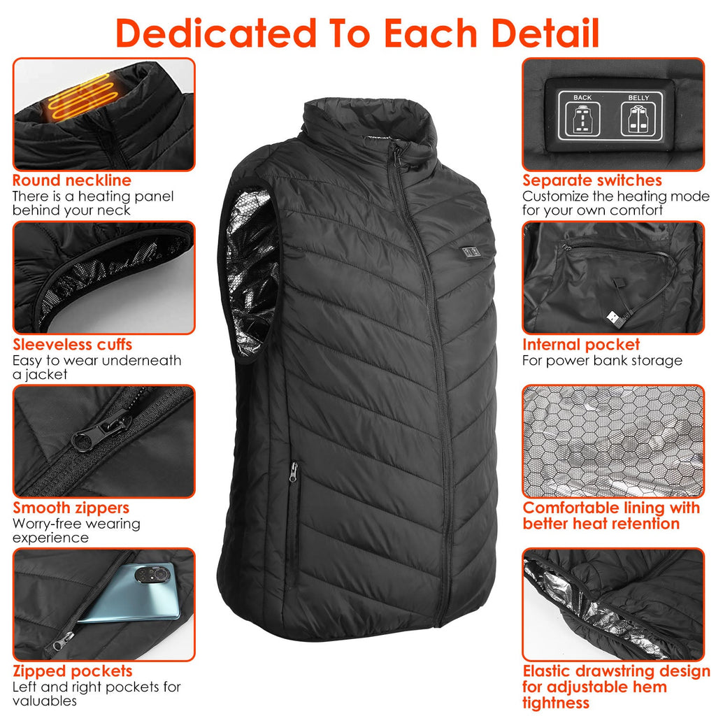 Heated Vest – USB Electric Thermal Jacket for Men & Women