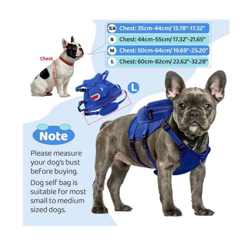 Outdoor Travel Cartoon Dog Breast Strap Backpack