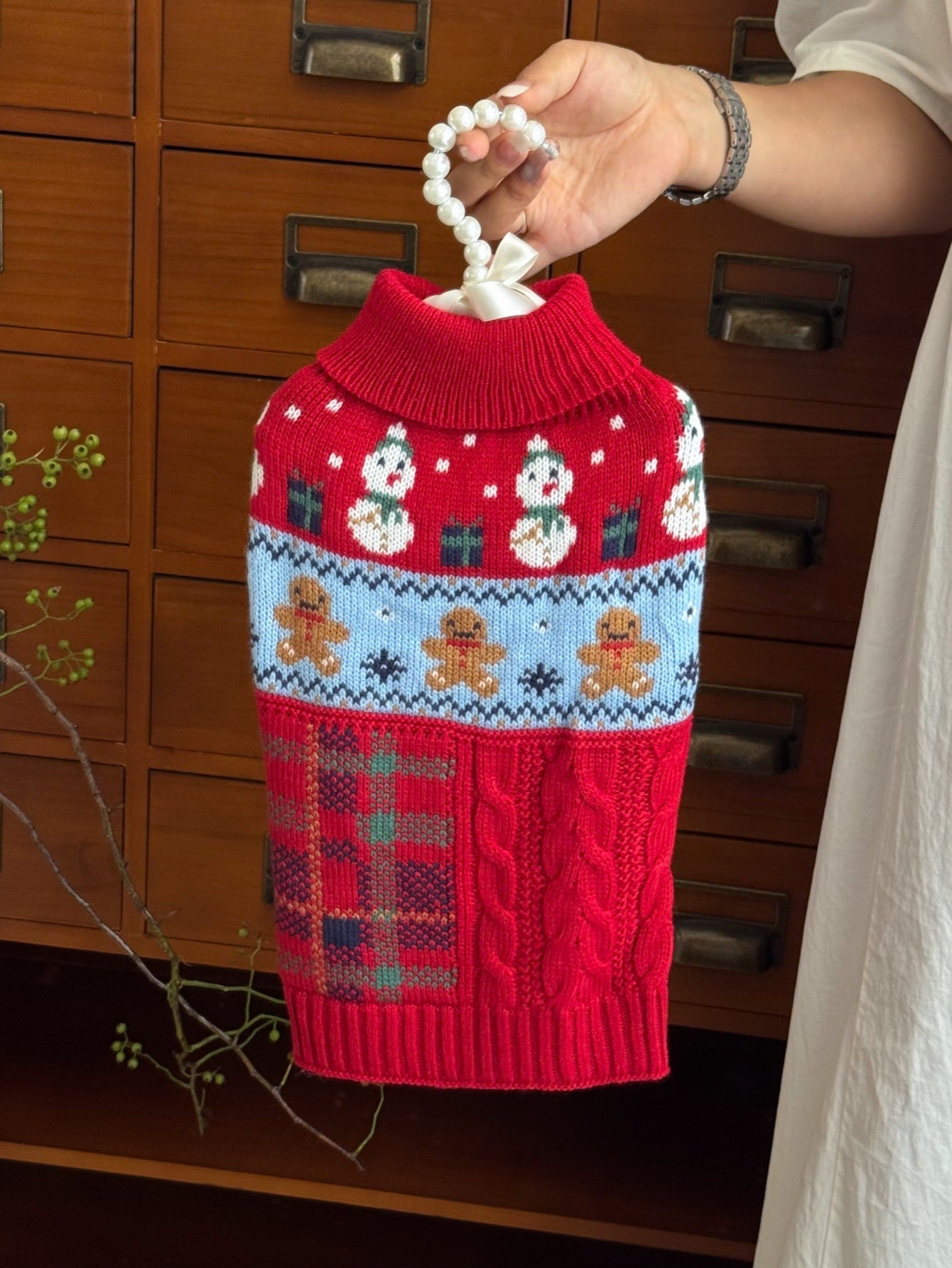 Christmas Snowman Gingerbread Man Pet Sweater