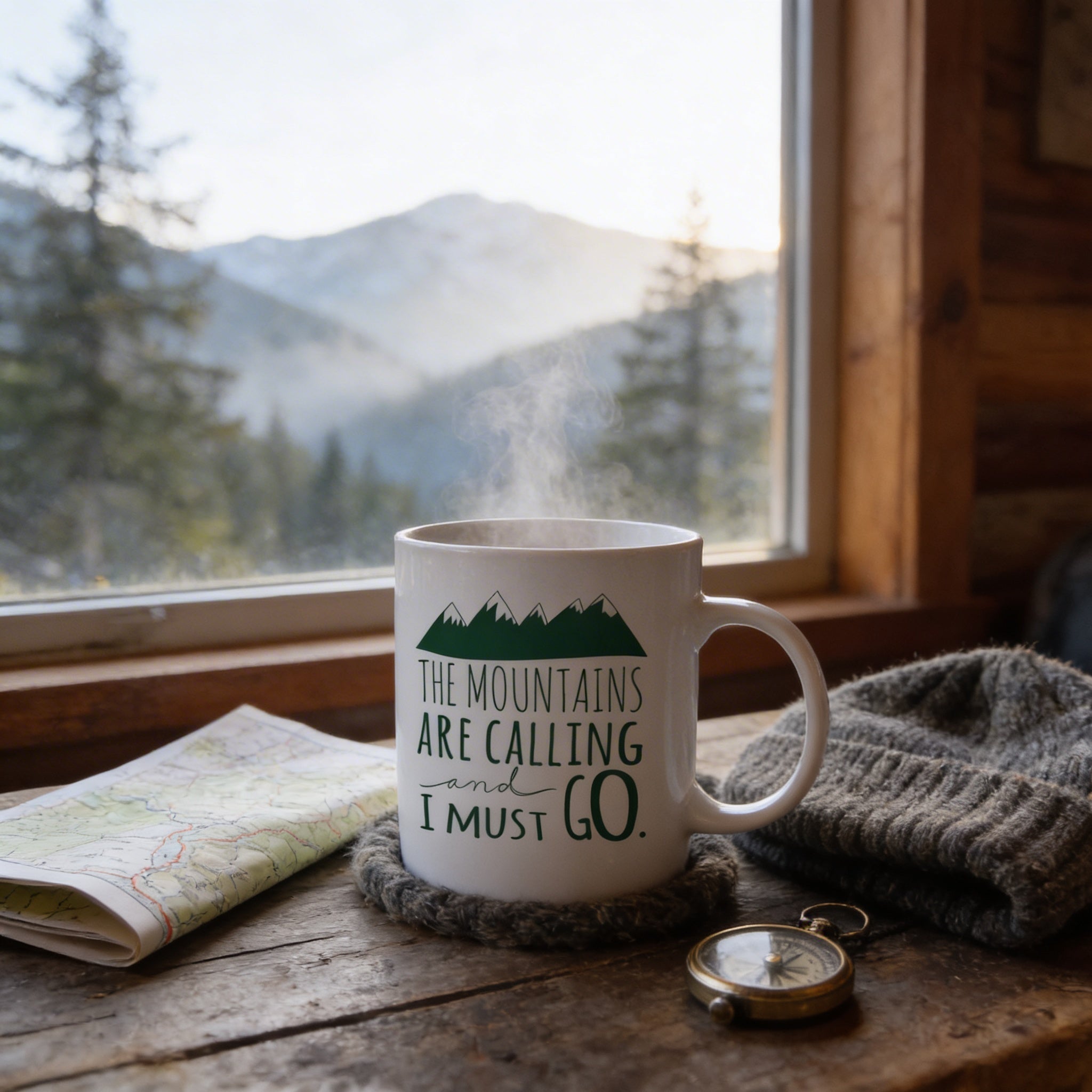 Mountain Coffee Mug – Ceramic Rocky Mountain Mug | Dishwasher Safe, Camping Gift