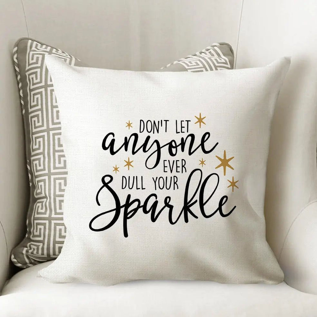 Throw Pillow Gift - Motivational Pillow Cover With Black & Gold Quote, Twill Canvas