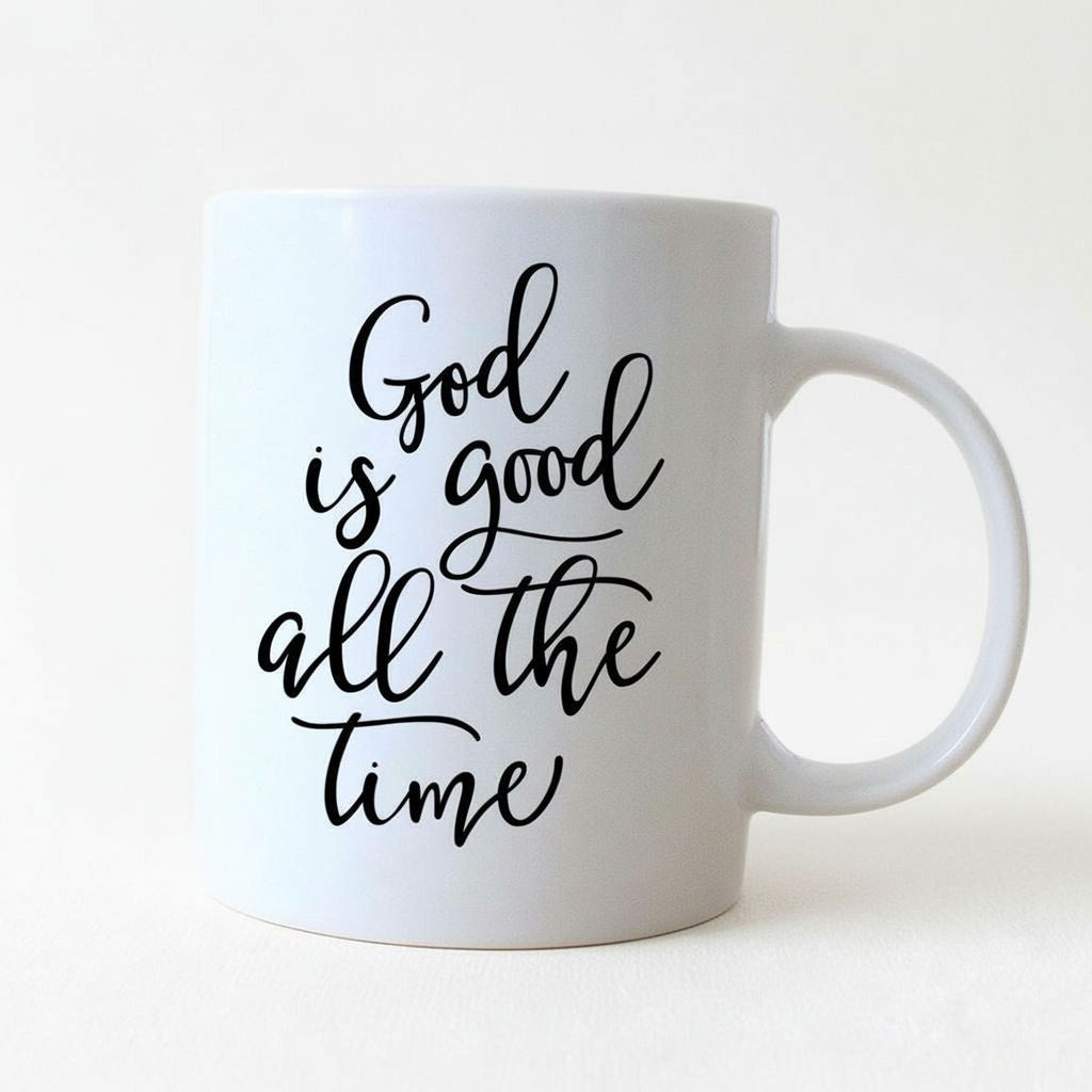 Christian Coffee Mug – God Is Good Mug | Bible Verse Ceramic Cup, Dishwasher Safe