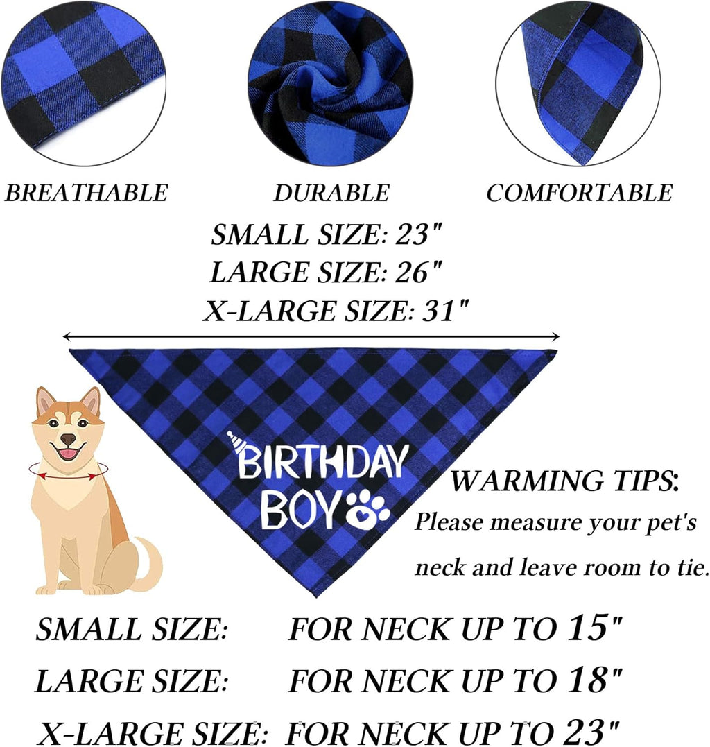 Dog Birthday Bandana – Premium Cotton Birthday Boy Bandana for Dogs